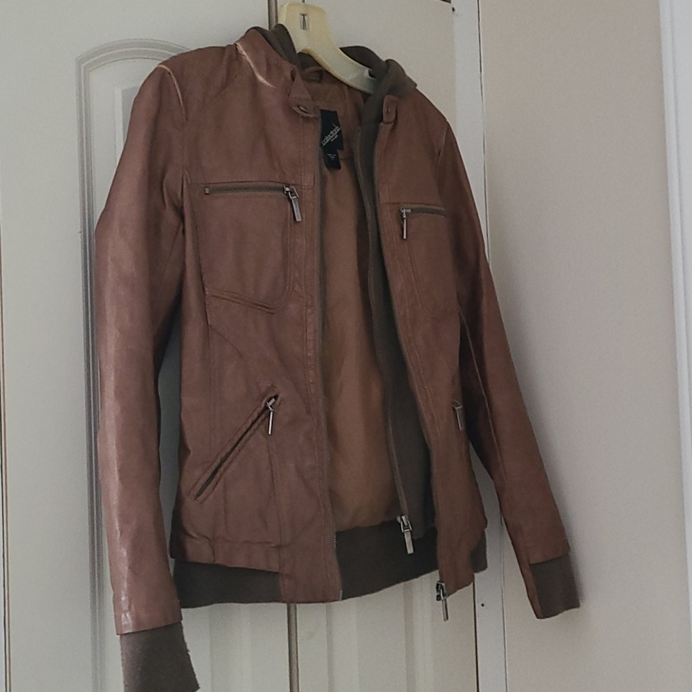 Faux leather coat
